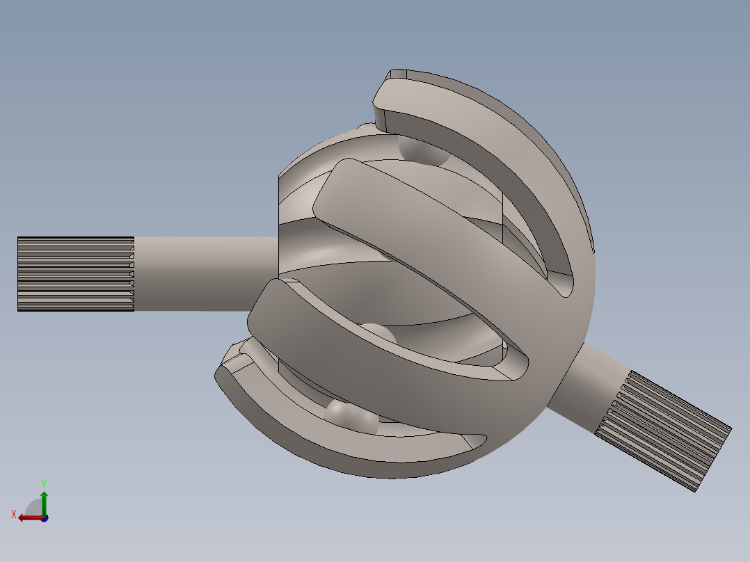 球笼式等速万向节三维建模图纸 solidworks设计(更新二维码)后视图