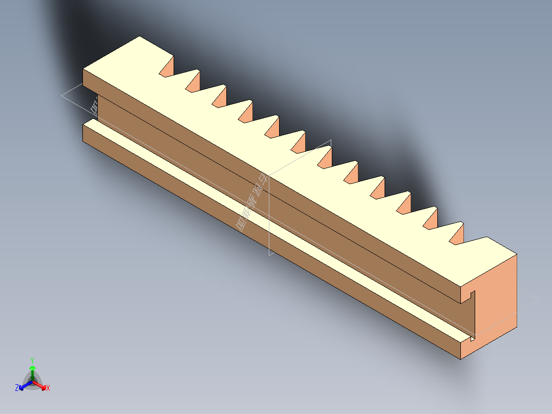 S17 滑动齿条正等轴测图