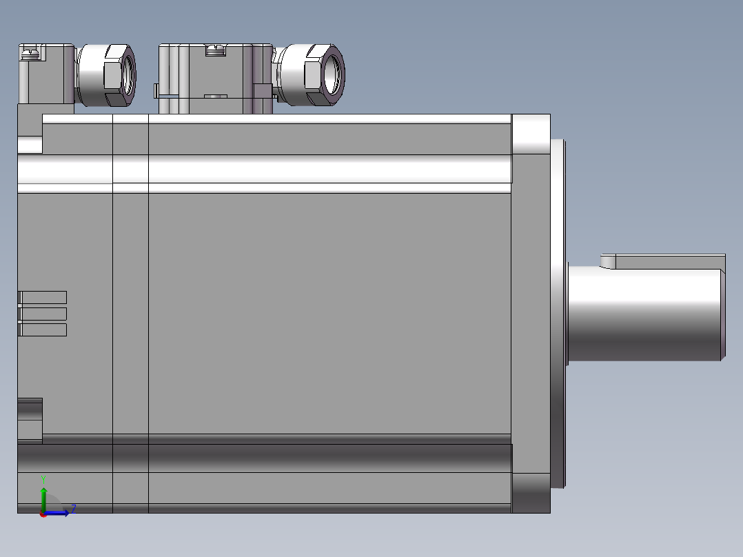 汇川伺服电机-MS1H1-75B30CB-(A)331Z（750W绝对值低惯量不带抱闸）左视图