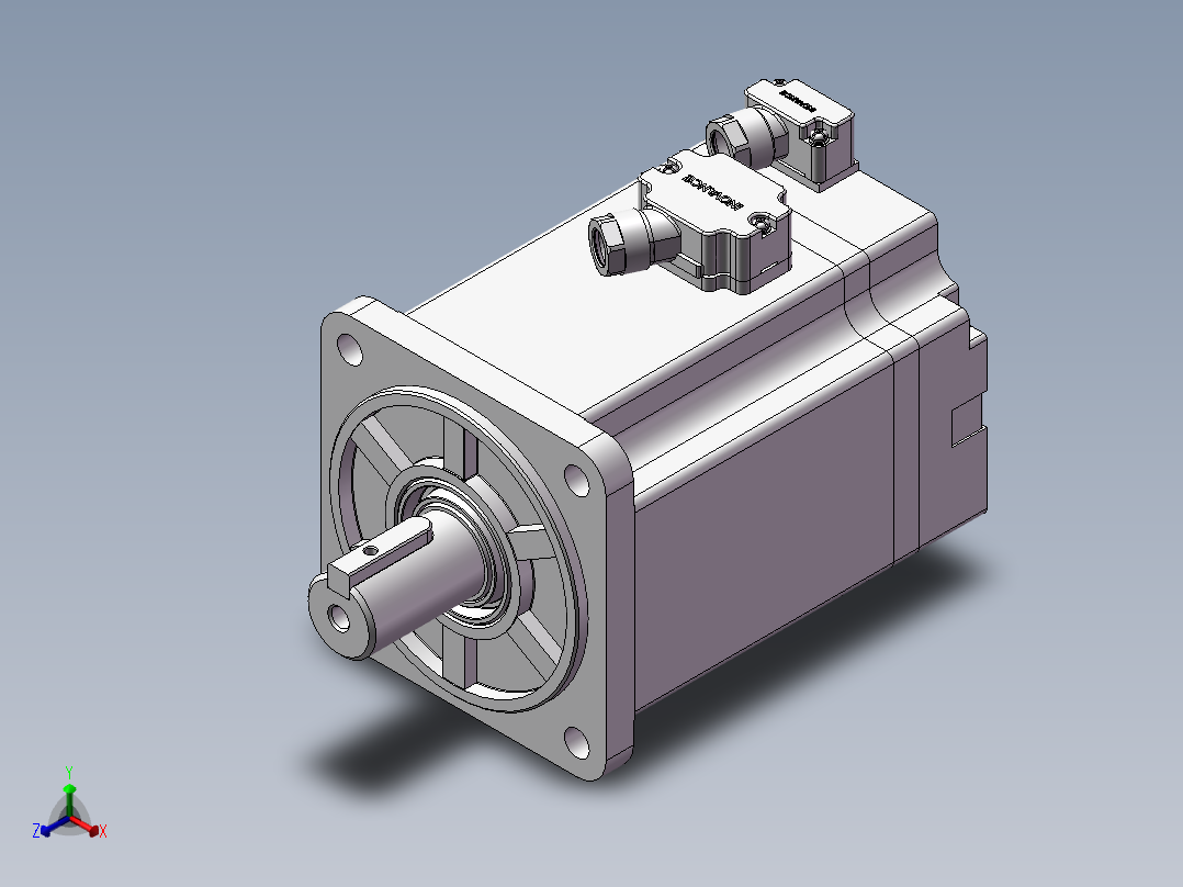 汇川伺服电机-MS1H1-75B30CB-(A)331Z（750W绝对值低惯量不带抱闸）正等轴测图