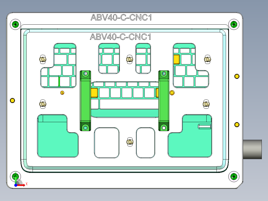 ABV40-C-笔记本CNC工装夹具三维模型CNC2前视图