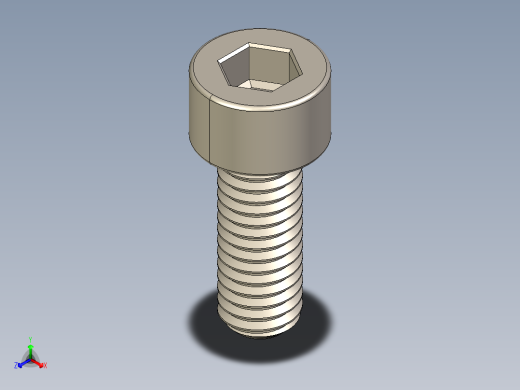 Screw_DIN_912_M6x16F_A2.STEP公制内六角螺钉