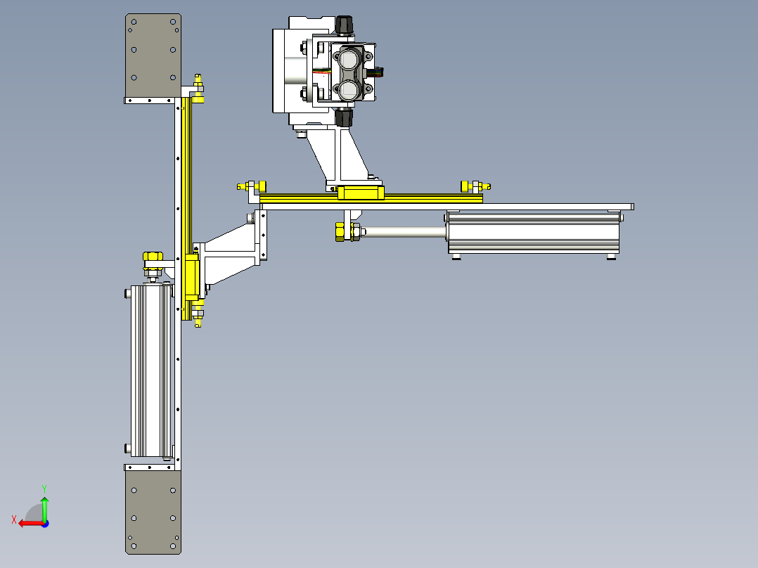 三轴移动视觉检测机构后视图