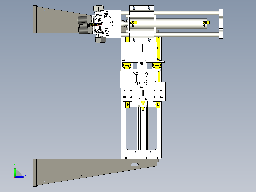 三轴移动视觉检测机构左视图