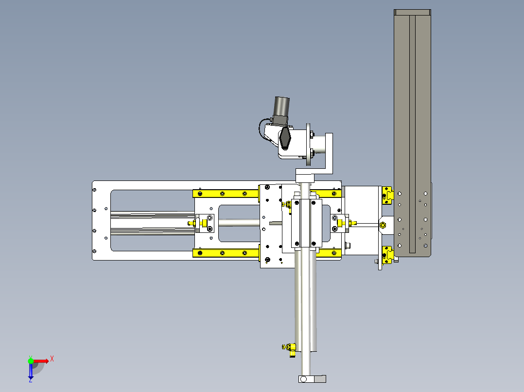 三轴移动视觉检测机构俯视图
