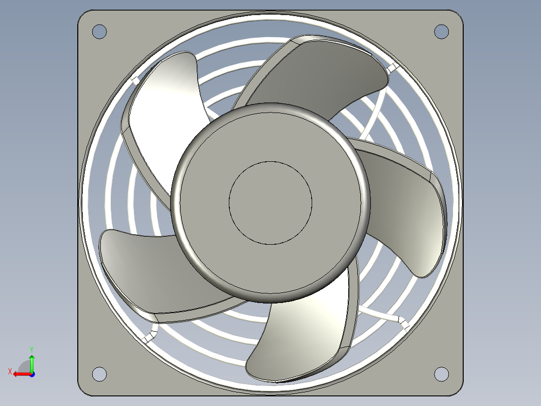 散热风扇（零部件+装配体）后视图