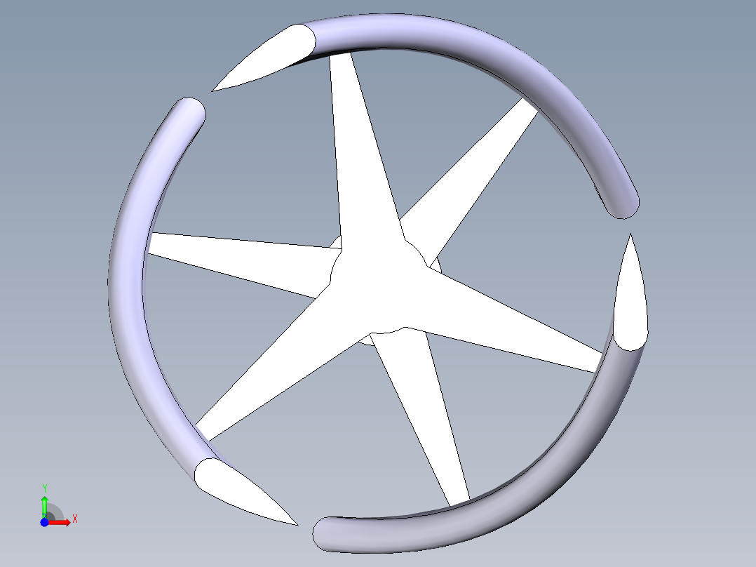 水平风叶片前视图