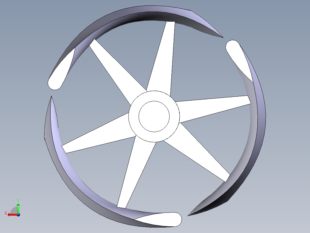 水平风叶片后视图