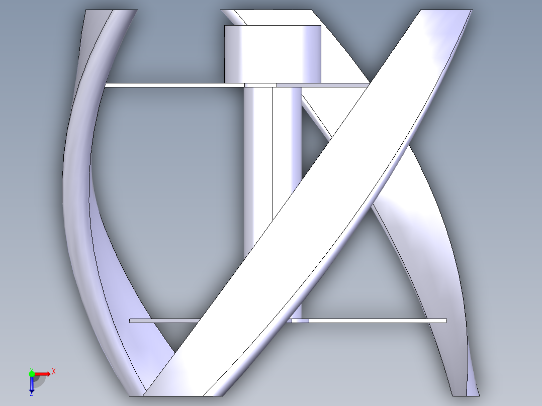 水平风叶片俯视图