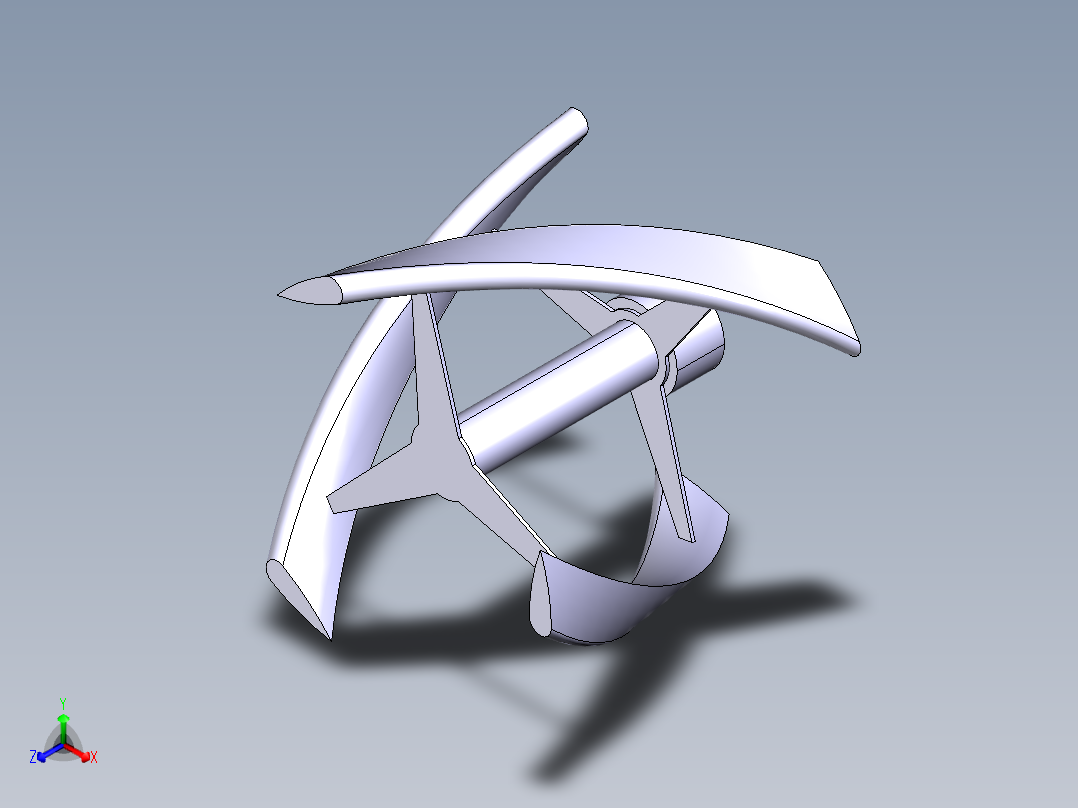 水平风叶片正等轴测图