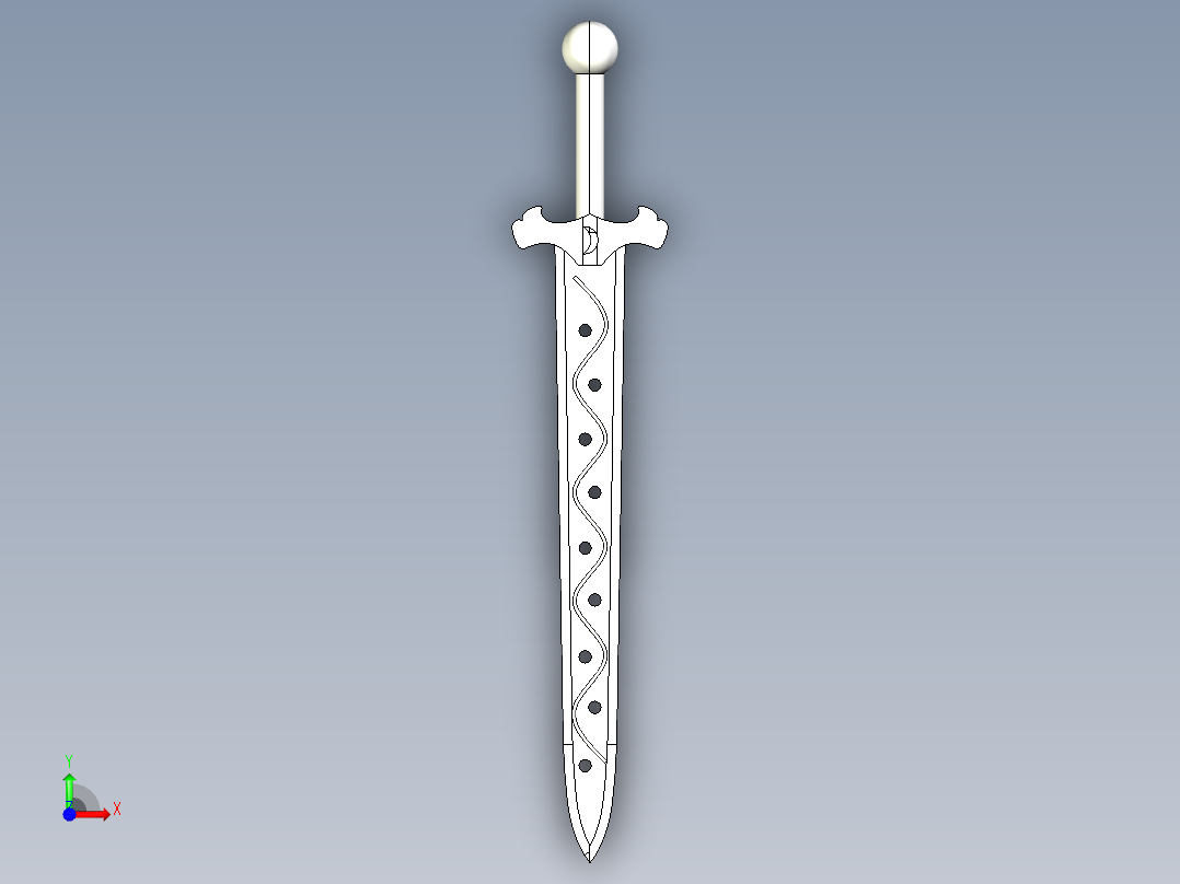 太极月之神剑前视图