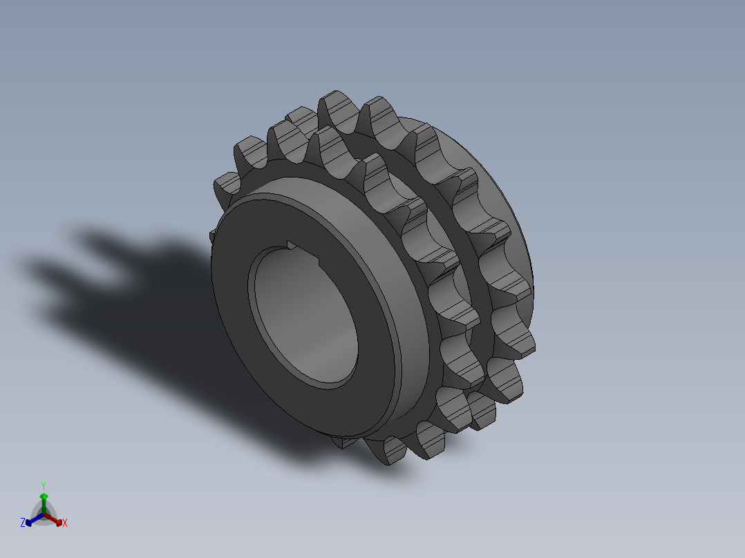 双链轮2正等轴测图