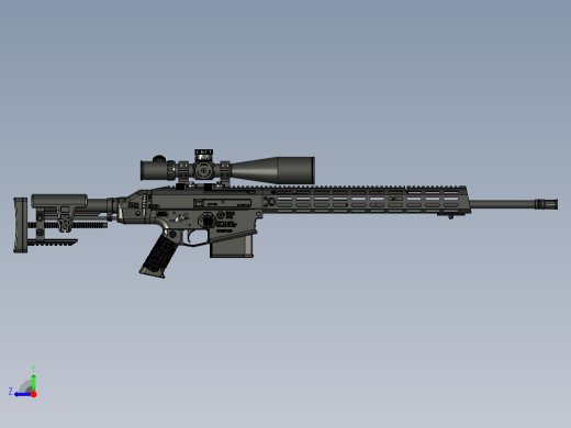 手枪左轮冲锋枪老式狙击步枪设计3D图纸perun-w-300-wm STP右视缩略图