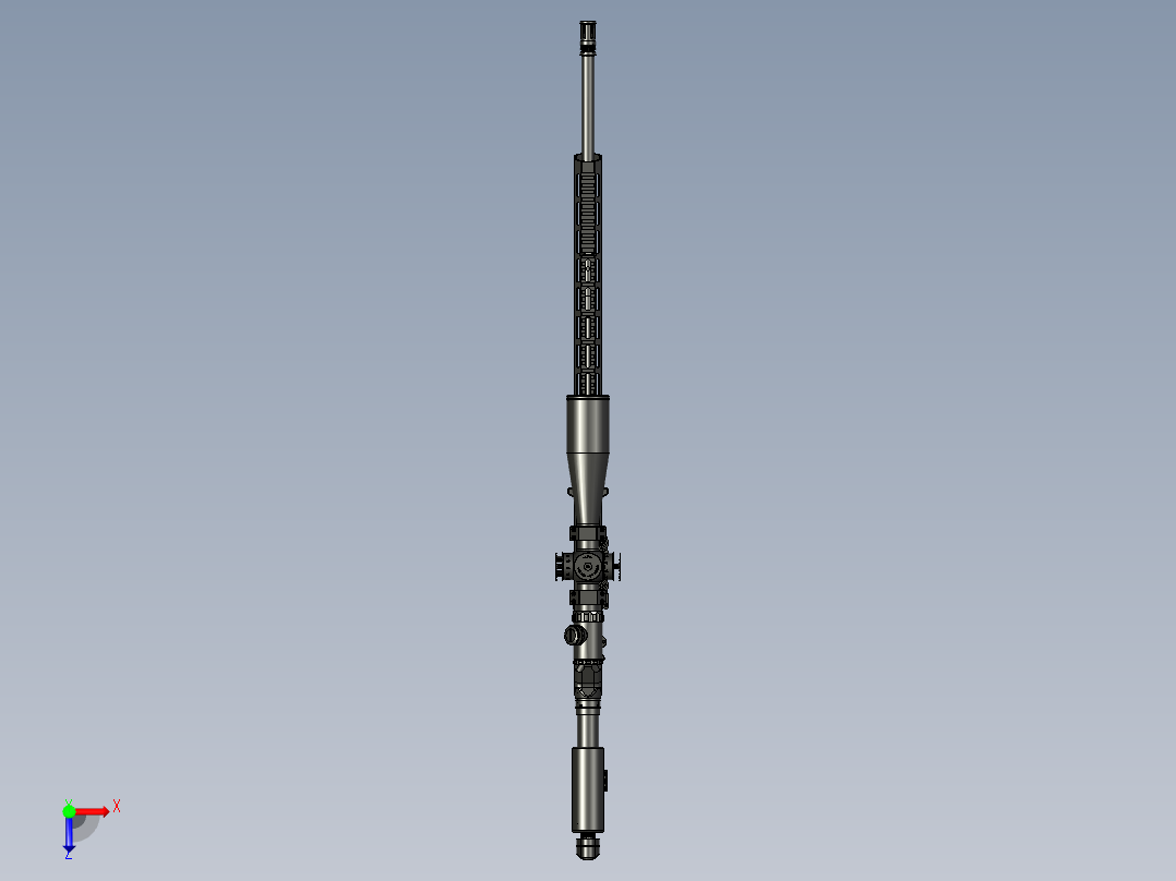 手枪左轮冲锋枪老式狙击步枪设计3D图纸perun-w-300-wm STP俯视图