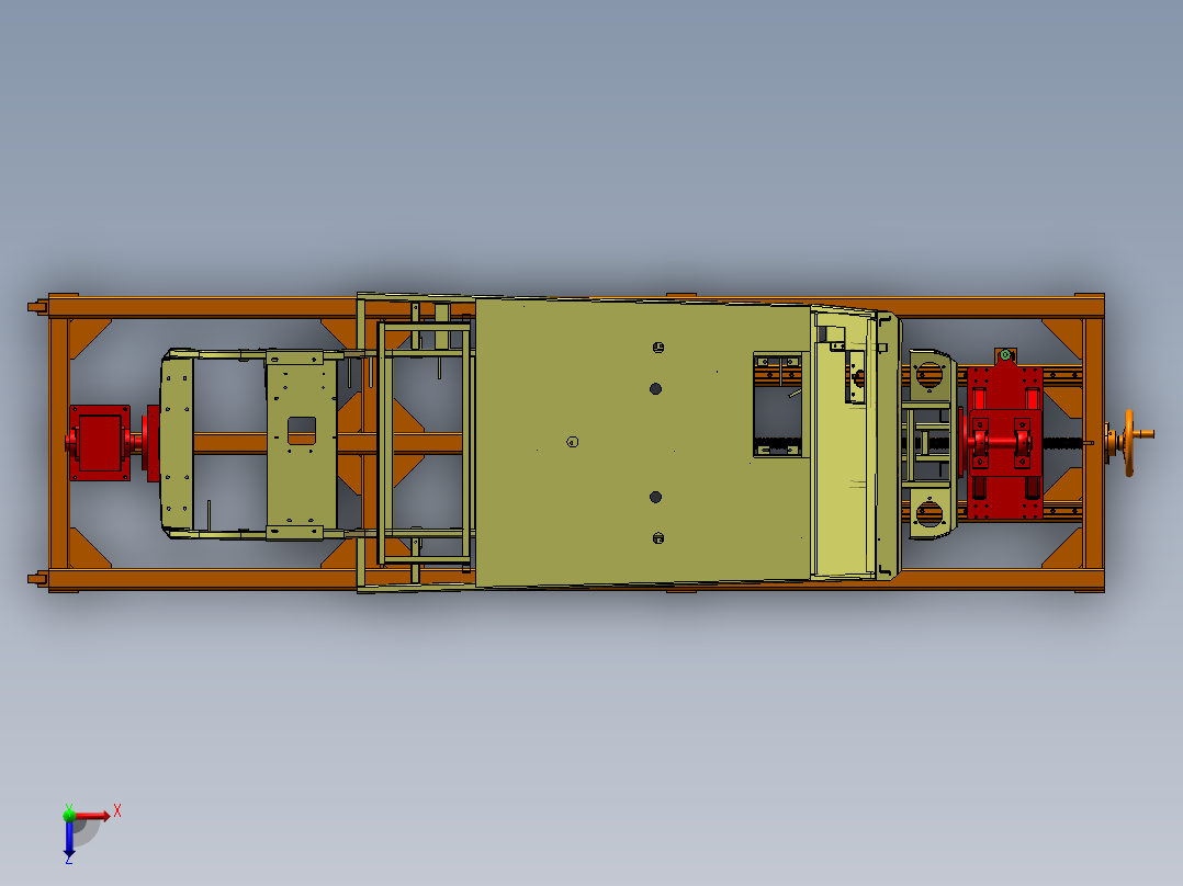 一种手动反转变位机俯视图