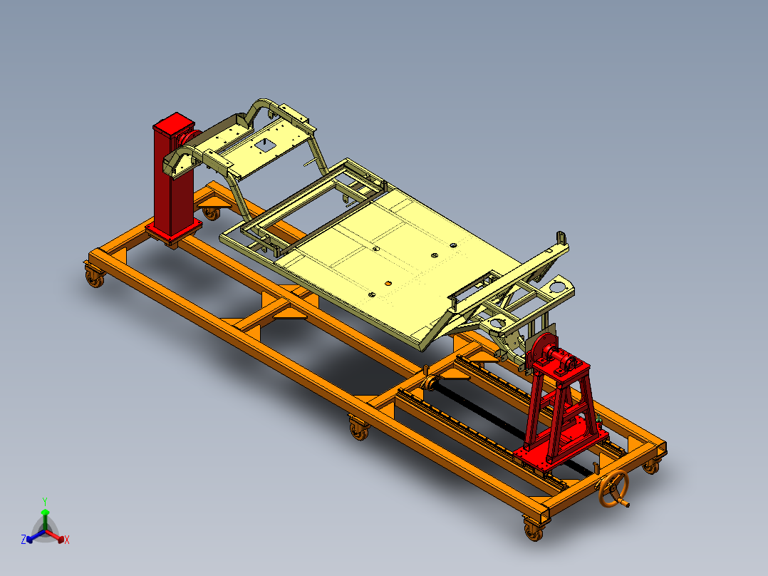 一种手动反转变位机正等轴测图