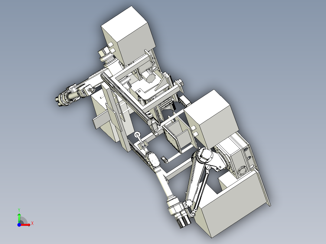 钣金边角毛刺机器人自动化打磨工作站方案设计前视图