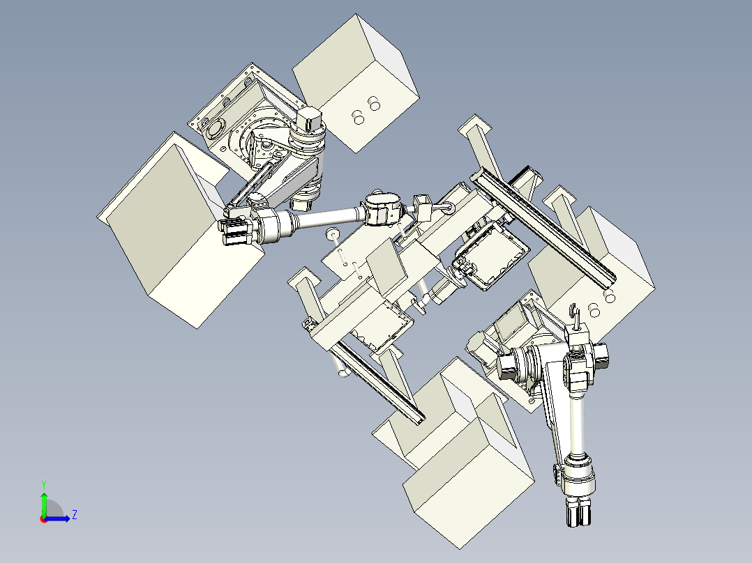 钣金边角毛刺机器人自动化打磨工作站方案设计左视图