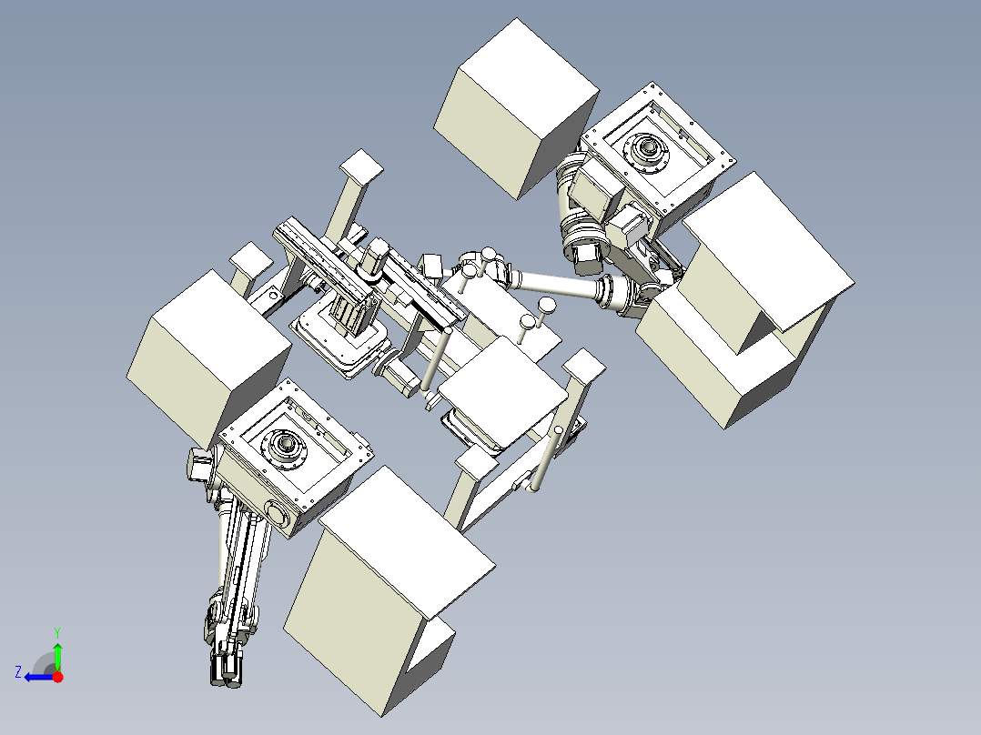 钣金边角毛刺机器人自动化打磨工作站方案设计右视图