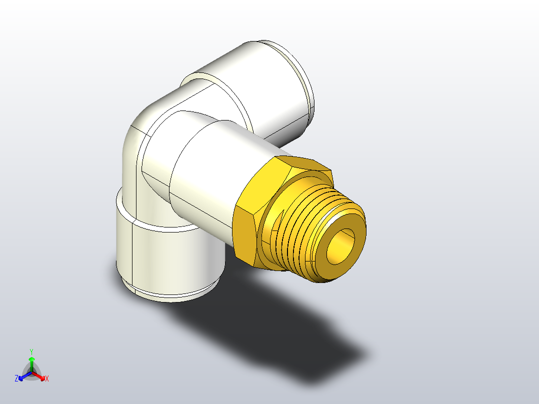 快速接头KQ2D外螺正三通接头[KQ2D10-03S]主视图