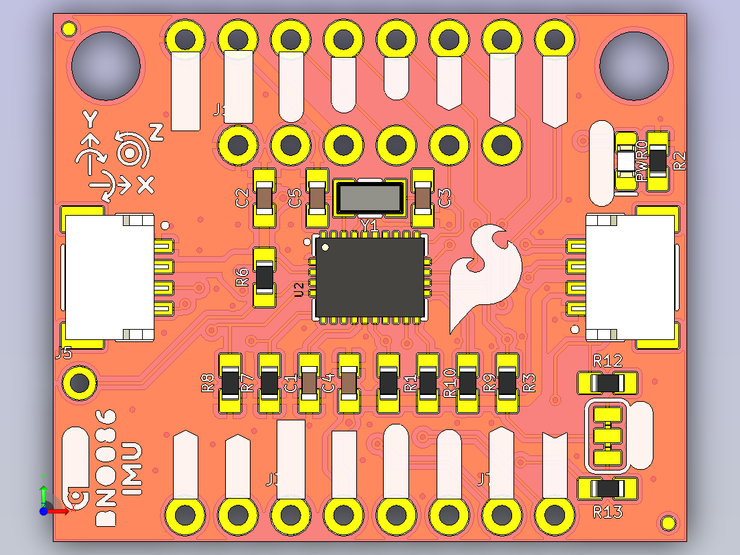 具有传感器功能的开发板前视图