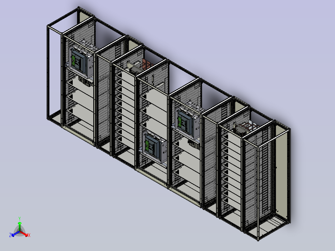 Rittal威图电柜结构3D图纸 STEP格式主视图
