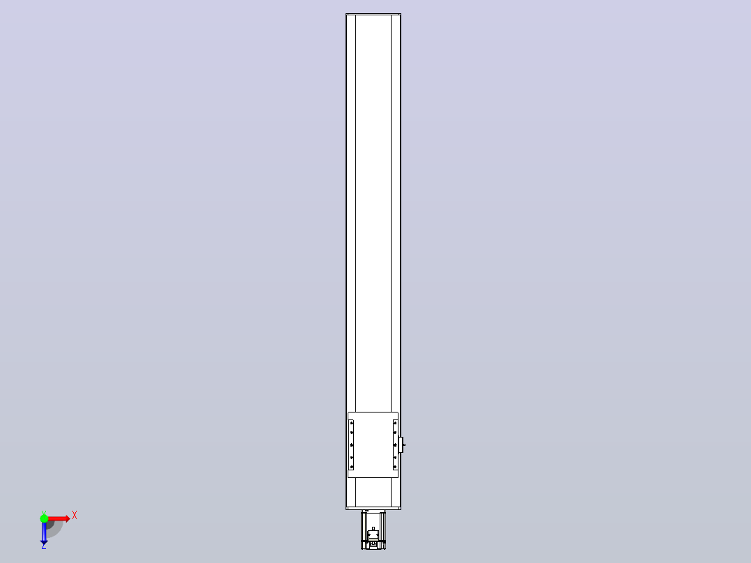 滚珠丝杠直线轴带导轨全封闭TPA-HCR-175D-2510C-L1250-M-Y-P75-N3俯视图
