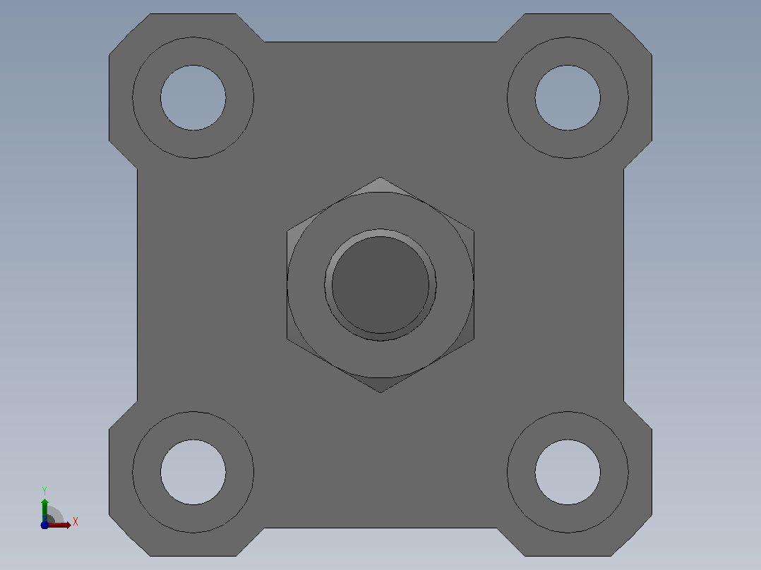 CQ2BCDQ2B12-25M紧凑型气缸[CQ2B16-20M]前视图