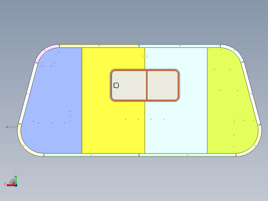 Camper露营拖车后视图