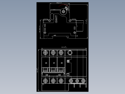 NBHLE-63 3P剩余电流动作断路器外形安装尺寸图202202