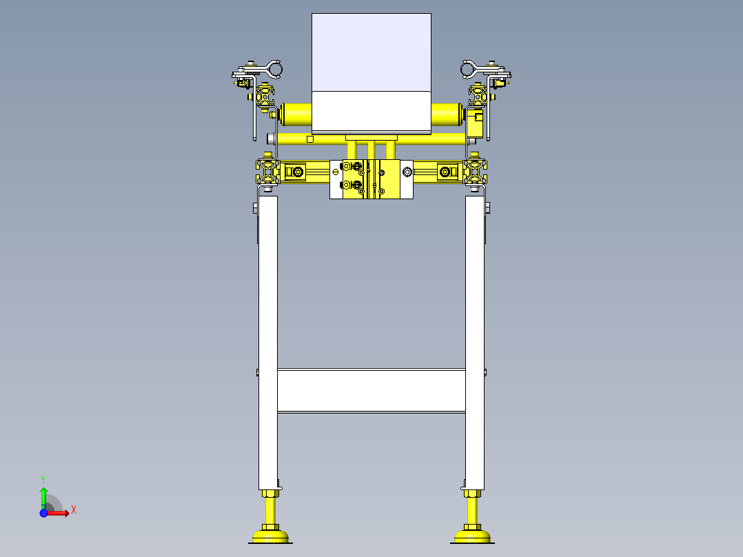 可改变导轨宽度的滚轮传送带前视图