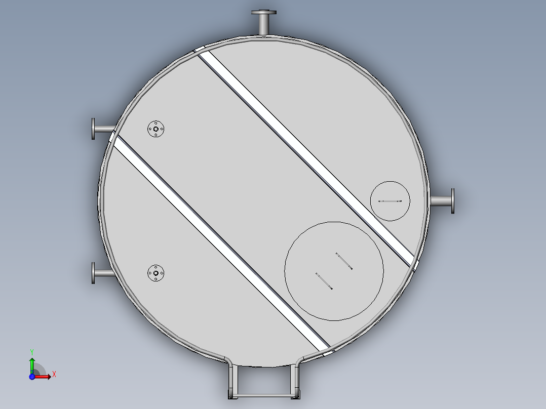 完整的水箱前视图