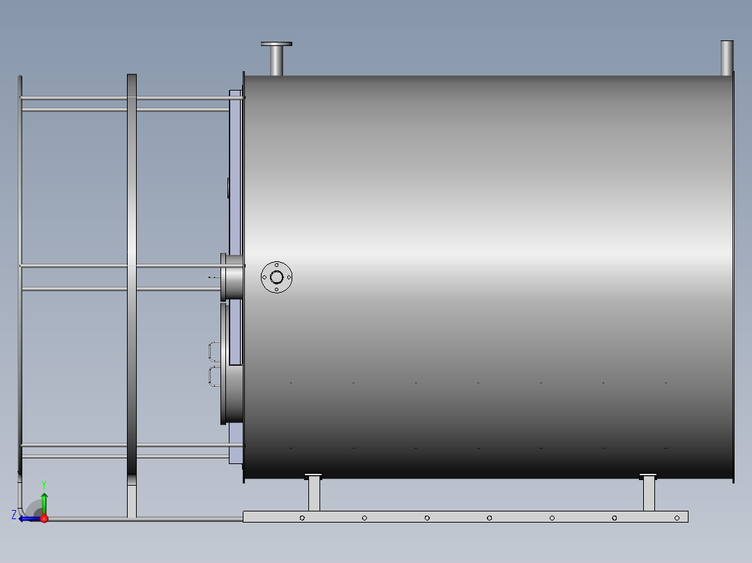 完整的水箱右视图