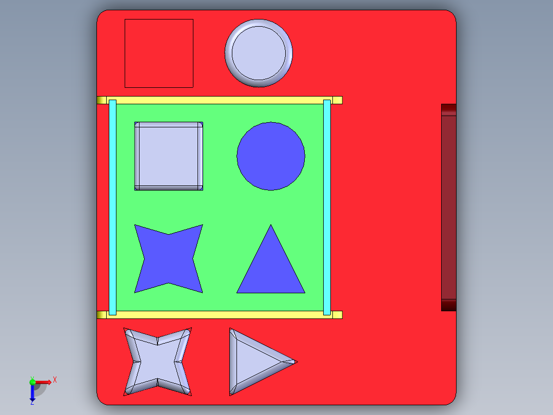 solidworks 木制儿童玩具设计俯视图