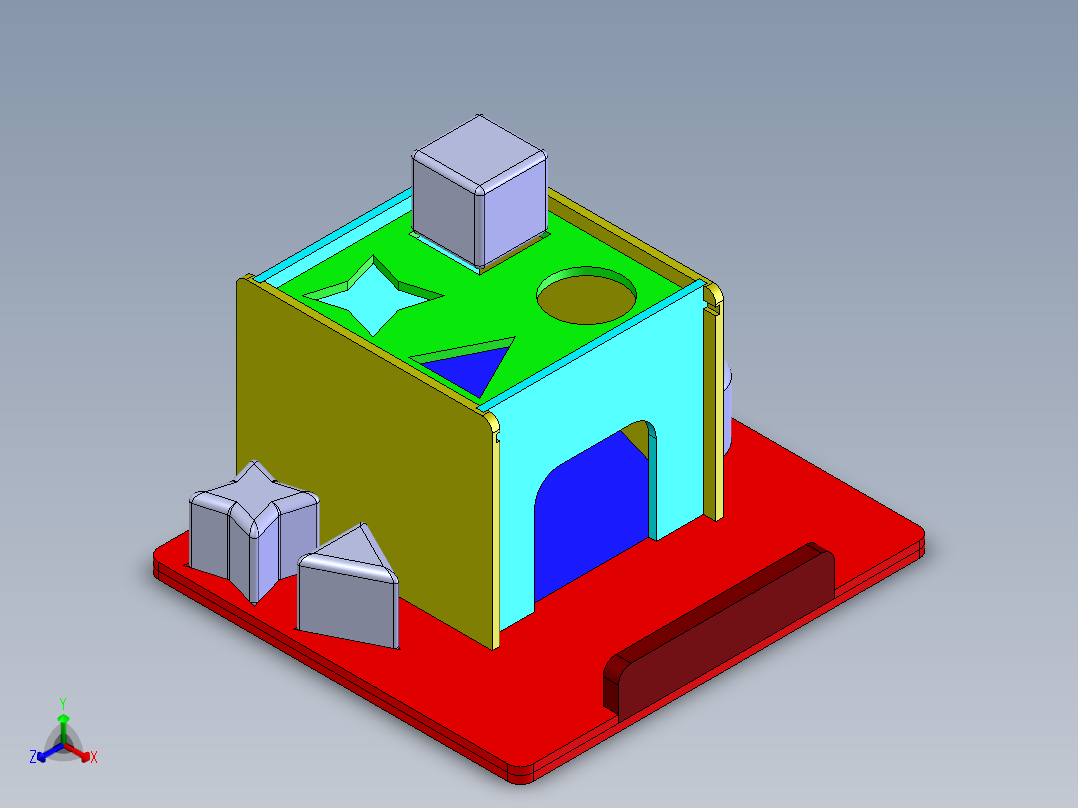 solidworks 木制儿童玩具设计正等轴测图