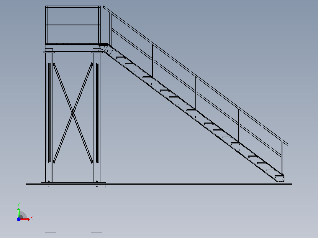 钢结构楼梯前视图