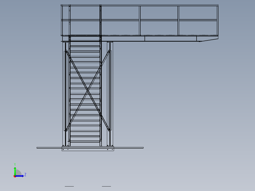 钢结构楼梯左视图