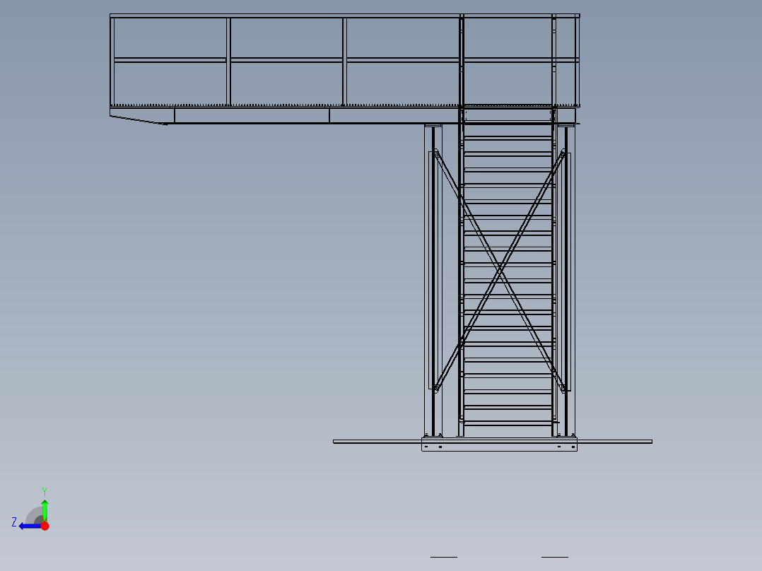钢结构楼梯右视图