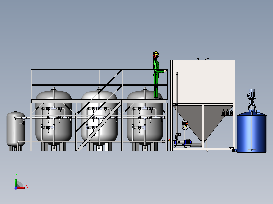 水处理系统15m3 小时前视图