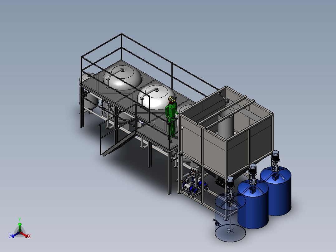 水处理系统15m3 小时正等轴测图