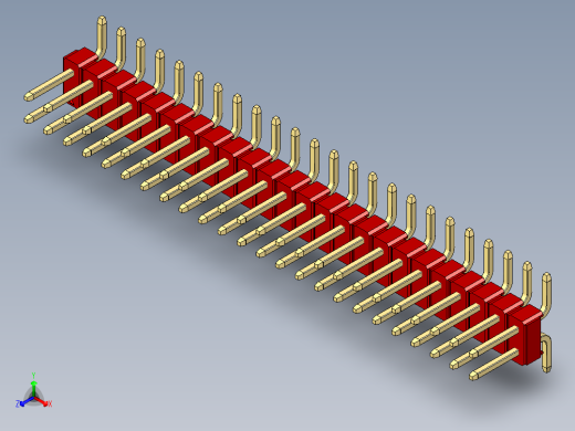 彩色公排针 100mil 2.54mm 系列-DS1022_red_48p_100mil_TypeSMT_rev1.0正等轴测缩略图