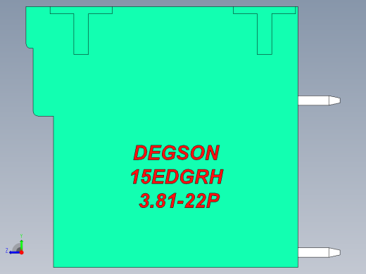 DEGSON 15EDG 系列 3.81mm 插拔式接线端子-15EDGRH-3.81-22P-14-00AH右视缩略图