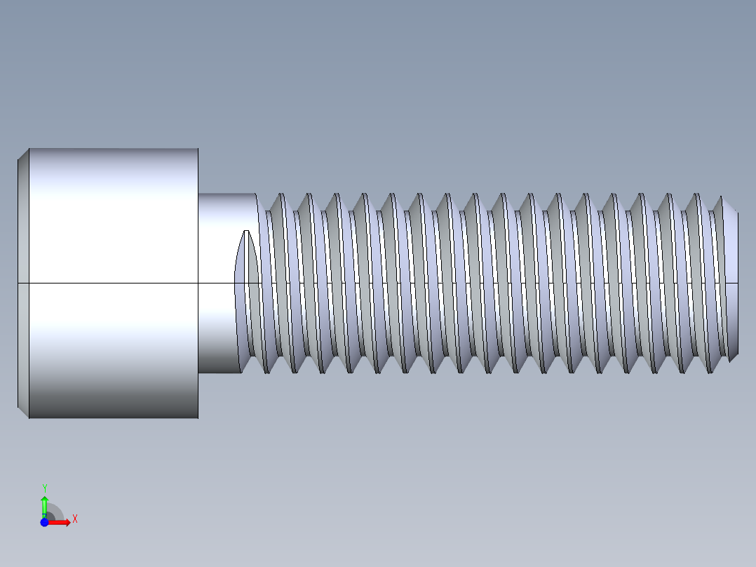 粗螺纹 SHCS 螺钉-SHCS 0.5.x13x1.5.STEP前视图
