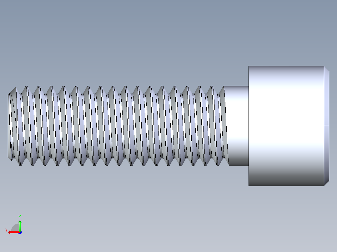 粗螺纹 SHCS 螺钉-SHCS 0.5.x13x1.5.STEP后视图