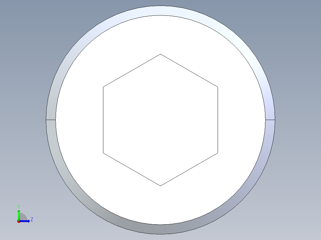 粗螺纹 SHCS 螺钉-SHCS 0.5.x13x1.5.STEP左视图