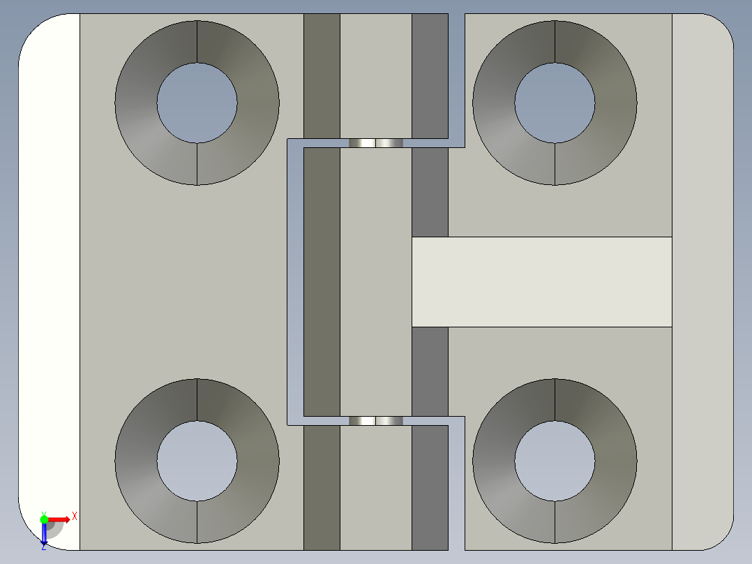 孔距20x20合页铰链俯视图