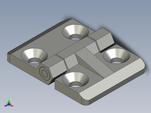 孔距20x20合页铰链正等轴测缩略图
