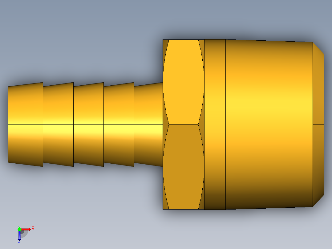 倒齿式工业管接头Hose Barb to Male Pipe 125HBL-8-12俯视图