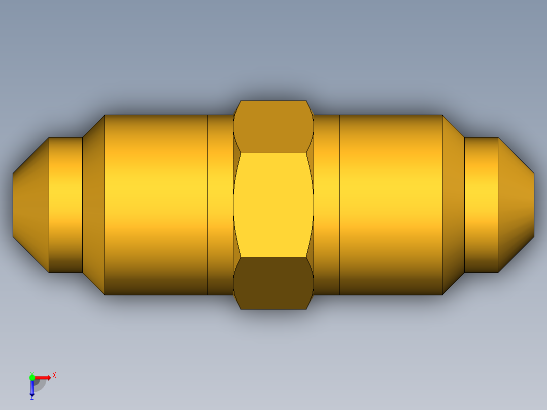扩口式工业通用硬管接头Union 42F-2俯视图