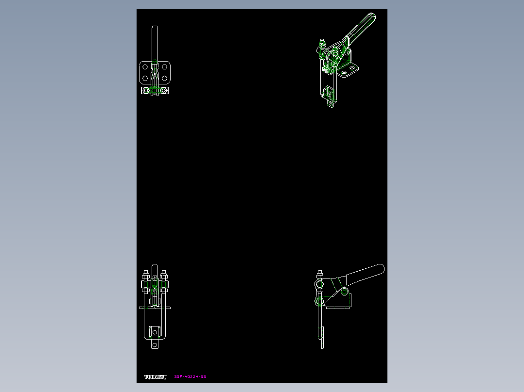 門閂式夾鉗SSP(B)-2D多系列多零件图纸模型